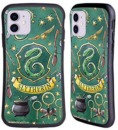 Head Case Designs Offiziell Offizielle Harry Potter Slytherin Muster Deathly Hallows XIII Hybride Handyhülle Hülle Huelle kompatibel mit Apple iPhone 11