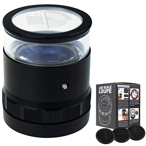 Vergrößerungs- Juwelier Augen Lupe mit dreifacher Linse. Faltbare Vergrößerung mit UV-Licht für Edelsteine, Schmuck, Münzen, Briefmarken usw. (4 Skala)
