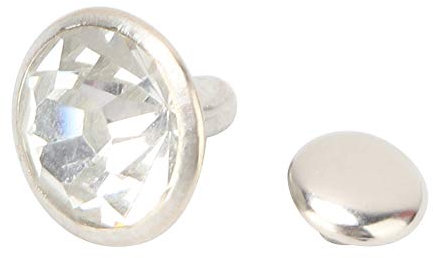 Pssopp 100 Stück Strassnieten Kristalldiamantnieten Nieten Inlay Schnelle Nieten Flecken Nieten für DIY Leder Kleidung Tasche Schuhe Basteln oder Reparieren (Silber + weißer Diamant)