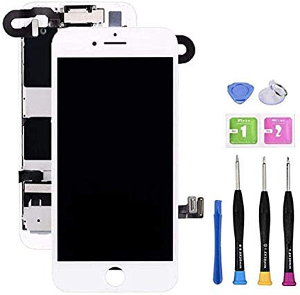 Allfixparts for Screen Replacement for iPhone 7 Plus LCD Display Touch Screen Digitizer Frame Replacement Full Assembly with 3D Touch,Tempered Glass, Repair Tools Kit and Instructions (White)