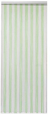 Trintion Aluminium Chain Curtain 90x214.5cm Insect Pest Control Door Screen Curtains Home Door Fly Screen Insect Bug Screen Strip Blinds String Doorways Divider Door Chain Curtain Green Silver