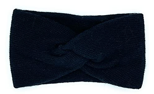 Fascia per capelli, Donna, in 50% Cashmere Riciclato Certificato di alta qualità, Made in Italy. (Nero)