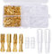YIXISI 200 Stücke 3.9mm Rundsteckverbinder Kit Messing Bullet Male & Female Wire Terminals Stecker mit Isolationsabdeckung, für Motorrad Motorrad Auto Boote Elektrische Instrumente, Golden
