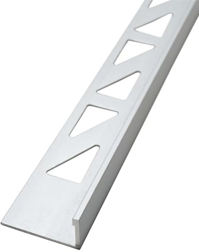 Dalsys Fliesenschiene Winkelprofil 2,5m x 10mm Aluminium (eloxiert) Chrom glänzend, Fliesenprofil