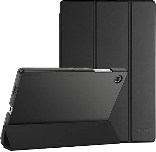 ProCase Hülle für Galaxy Tab A8 10.5”(SM-X200/ X205) 2022 Dreifach Falt Klapp Schutzhülle Case Ultra Dünn Leicht Ständer Schale Smart Cover mit Translucent Frosted Rückhülle -Schwarz