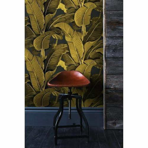 W4B Carta da Parati Foglie di Banano Dorate Fatta in Carta