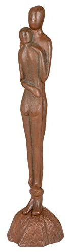 Moritz Skulptur Dekofigur Pärchen Umarmen Sich Farbe Rost Braun Höhe 66cm Garten Figur Dekoration Gusseisen lackiert Wetterfest