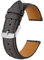 BISONSTRAP Uhrenarmbänder mit Schnellverschluss,Textur Leder Uhrenarmband für Herren und Damen,18mm,Dunkelgrau,Silberne Schnalle
