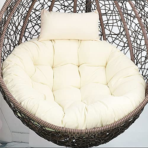 SPXMQSS Kissen Für Hängesessel, Hängesessel Kissen Leicht Zu Entfernen, HäNgekorb Sitzkissen Mit Riemen FüR Den Innen Und AußEnbereich Garten Terrasse Strand (Beige)
