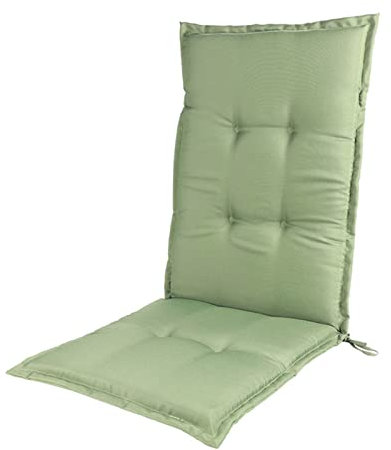 Gartenstuhlauflagen Hochlehner Auflagen, 120X50cm Gartenstuhl Auflage, Sitzauflagen Gartenmöbel Hochlehner UV-Beständig, Halteband & Kordeln, Stuhlkissen Für Gartenstühle Und Klappstühle,Grün,1 Pack
