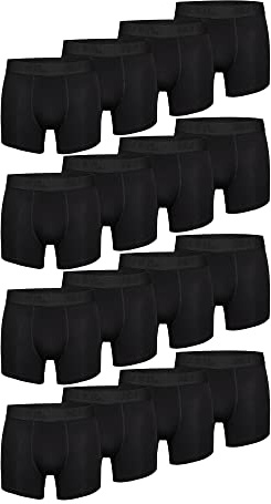Phil & Co. Berlin Herren Boxer 16-Pack Herren Unterhosen Retropants Trunks Boxershorts aus Baumwolle Retroshorts Unterwäsche - schwarz1 - Größe M