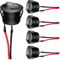 UMTMedia® 5Pcs 12V Round Rocker Switches 20mm AC 6A/250V 10A/125V SPST 2 Pin 2 Position On/Off Toggle Car Boat Caravan On/Off - With 100mm Pre-soldered Wires KCD1