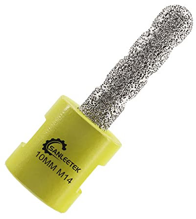 Fraise Diamanté à Doigt 10mm SANLEETEK Trepan Carrelage pour Trous Existants Élargissement Façonnage Parage en Carrelage Porcelaine Céramique Marbre Granit Pierre Artificielle M14 Filetage