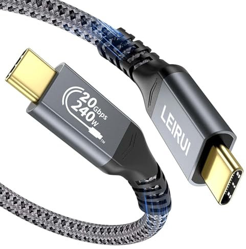 USB C to USB C Cable 240W Fast Charging 20Gbps Data Transfer 4K@144Hz/60Hz 8K@30Hz Video Monitor High Speed USB 3.2 Gen 2x2 Cable for Samsung Galaxy Thunderbolt 3/4