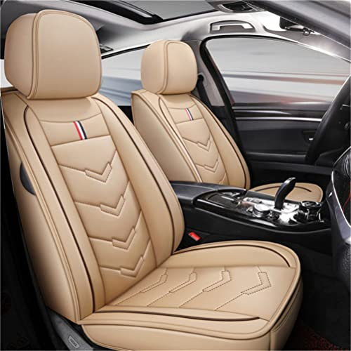 IBCEL Kompletter Satz Autositzbezüge 5 Sitz Leder für Toyota RAV4 2019&2001-2012 Fahrzeugsitzbezüge Kissen Vorne Hinten Sitzbezüge Beige