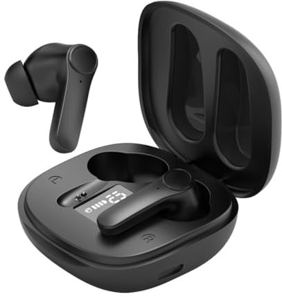 TWS B11 Sprachübersetzer-Ohrhörer, BT5.0 TWS-Übersetzer-Headset mit Geräuschunterdrückung und Digitalanzeige, Unterstützt 74 Sprachen und 70 Akzente, Intelligentes (Black)
