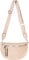 styleBREAKER Damen Teddyfell Halbmond Crossbody Schultertaschen Einfarbig, verstellbarer Schultergurt 02012403, Farbe:Hellbraun
