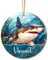 Christbaumschmuck Keramik Weihnachtsanhänger Anhänger Weihnachtsbaumschmuck Hängende Ornamente Weihnachtsdeko Hai-Tier Meer 2023, Personalisierter Hai 2023, Meer-Ozean-Tier Für 2023, Süßer Hai,
