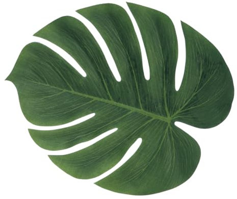 HOMSFOU 12 Pièces sous-Verres pour Boissons Feuilles De La Jungle Dessous De Verre pour Boissons Feuille De Palmier Artificielle Fausses Feuilles De Palmier Mariage Banquet Plante