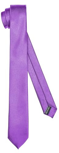 Ladeheid Cravatta classica da uomo, lucida, perfetta per l'ufficio e le festività, colori vari - Ideale per incontri d'affari, matrimoni TMS-6 (150cm x 6cm, Viola)