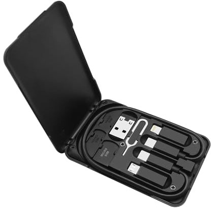 Create idea Adaptador inteligente universal multifunción para tarjetas de almacenamiento de 28,5 cm, cable USB C de doble cabeza, micro USB/Light-Ning/USB a USB C adaptador abridor de tarjetas SIM