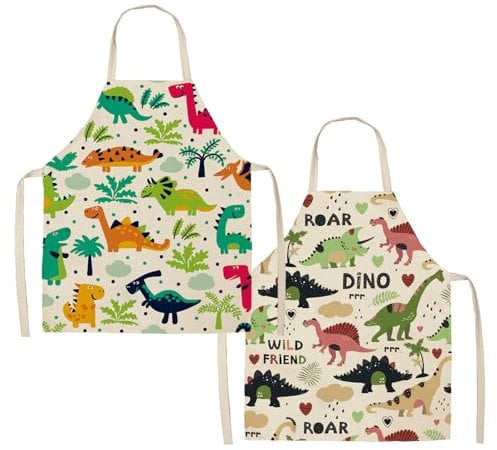 MQWDGJ Kinderschürze, 2 Stück Kochschürze Kinder, Malschürze Kinder, Verstellbare Kleinkind Kochschürze Jungen Mädchen für Küche Kochen Backen Malerei Party