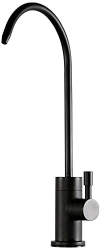 Generisch Küchenarmatur,Trinkwasserfilter-Küchenarmatur, modern, 360° drehbar, Küchenspülenreiniger-Wasserhahn, passend für Umkehrosmosesysteme, 1/4 Zoll, Chrom/Schwarz
