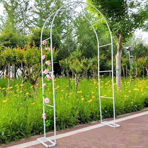 Stahlrahmen für Gartenlaubenbogen, Metall-Gartenbogenspalier für den Außenbereich zur Unterstützung von Kletterpflanzen, freistehende Spalier-Pergola für Weinreben, Lichter und Blumen(200x230x40CM/6.6
