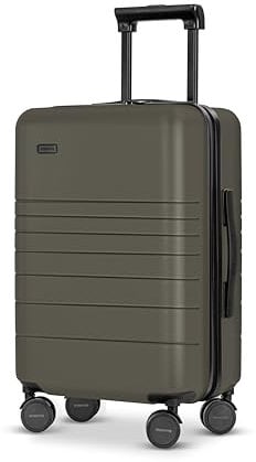 ETERNITIVE - Valigia Piccola | Valigia Rigida in Policarbonato & ABS | Dimensioni: 54 x 34 x 22,5 cm 32L | Trolley Bagaglio a Mano con Lucchetto TSA | Ruote a 360° | Colore: Oliva