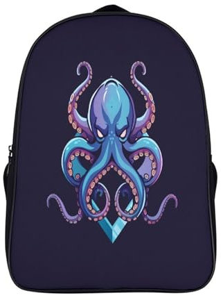 Schulrucksack Teenager Krake Rucksack,Meer Tier Lässig Kinderrucksack,Schulranzen Mit 2 Fächer Groß Dackpacks Für Schule Und Reise 16inch