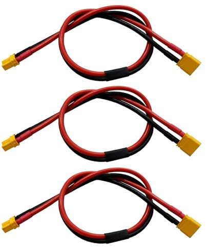 LINSYRC 3 Stücke XT30 Verlängerungskabel XT-30 Männlich Stecker auf Buchse Adapter Kabel mit 30CM 16AWG Silikondraht für RC Lipo Akku
