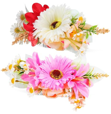 LALADEFIEE 2pezzi Pettini Per Floreali Decorativi e Accessori Per Fermagli Per Acconciature Matrimoni e Speciali
