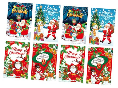 CIYODO Unique Christmas Bottle Sticker Decorations 8 Pieces Wine Bottle Labels for Celebrations