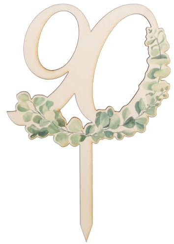 Logbuch-Verlag Tortendeko 90. Geburtstag Caketopper für Geburtstagstorte Zahl 90 Jahre Jubiläum Oma Opa 18 x 12 cm