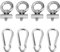 YPYMOD 4 Stück Stopper für Kederschiene, 4 Stück Edelstahl Kederstopper 6mm mit 4 Stück Karabiner Markisen Haken Kederschiene Zubehör für Caravan, Wohnmobil, Wohnwagen, Campervan, Boot, Camping Zelt