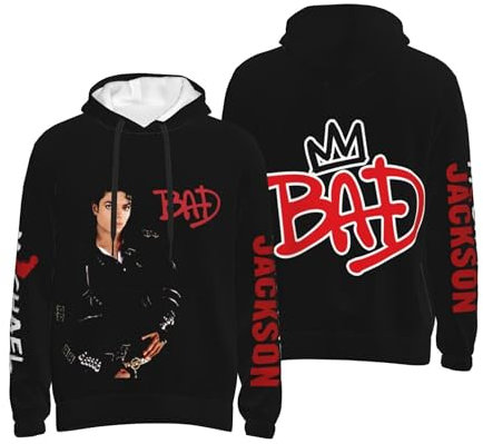 Mi%ch*a$el Herren Logo Ja%c*k$son Schwarz Pullover Hoodie Langarm Sweatshirt Kapuze Für Männer Bekleidung Kapuzenpullover für den Winter