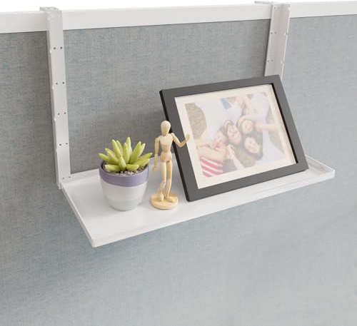AKBFOX Office Cubicle Shelf - 13.8'' x 5.9'' Storage Organizer Floating Corner Rack Hanging Shelf Height Adjustable Home Office Essentials for Planter Statue Decor Photo Frame