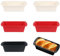 HXSYKJDM 6 Pack Silicone Loaf Tins, Non-Stick Baking Trays Rectangle Baking Molds, Silicone Bread Cake Tins for Baking, Rectangle Loaf Tin 1Lb