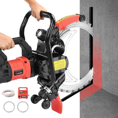 dosiwlatever Professional Electric Concrete Saw 8980W Brush DC Motor, with 2 * 12inch Diamond Blade (Angle Grinder, Cut Off Saw) Wet/Dry Circular Saw, 29cm Deep Cut for Renovation/Roadwork