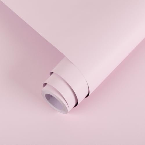 Decoroom Sticky Back Plastic Pink Self Adhesive Paper 40X300cm Peel and Stick Wallpaper Vinyl Film Roll for Wardrobes Drawers Bedroom Living Room Removable DIY Furniture Stickers