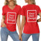 Custom T Shirts for Men/Women Printed Pos/Text Personalised T Shirt Company Logo Custom Your Own Family or Pet Pos or Star Player Design Your Own Custom Short Sleeve Front Back Red