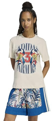 adidas Women's x Farm Rio Graphic T-Shirt, Talc/Dark Marine, XS