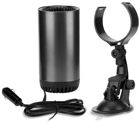 yotutun Calefactor para Coche Portátil, 12V 150W Calentador de Coche Ventilador de Calefacción y Refrigeración 2 en 1 Descongelador de Niebla de Parabrisas Enchufe de Mechero