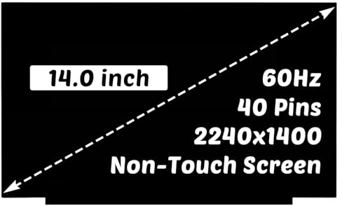 HOULISE Ersatz für Lenovo Yoga Slim 7 Pro-14ACH5 5D10Z52008 2240x1400 14 Zoll 40 Pins 60Hz LCD Bildschirm LED Digitizer Display Panel (nur für Non-Touch-Bildschirm)
