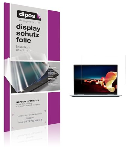 dipos 2x Displayschutzfolie klar für Lenovo ThinkPad X1 Yoga Gen 6 | Passt perfekt, Ultra-Dünn, kratzfest, blasenfrei, Case-Friendly, hüllenfreundlich, Fingerprint-kompatibel, selbstklebend