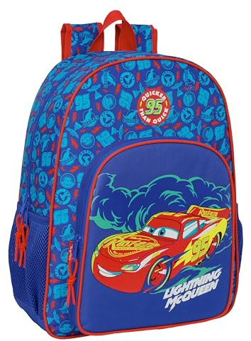 safta CARS Schulrucksack für Kinder, Kinderrucksack, anpassbar an Kinderwagen, ideal für Kinder im Schulalter, bequem und vielseitig, Qualität und Widerstandsfähigkeit, 33 x 14 x 42 cm