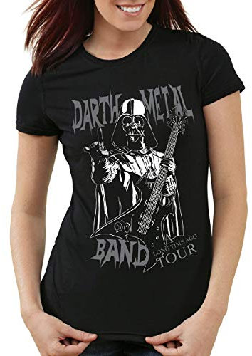 style3 Darth Metal Band T-Shirt Damen, Farbe:Schwarz, Größe:S