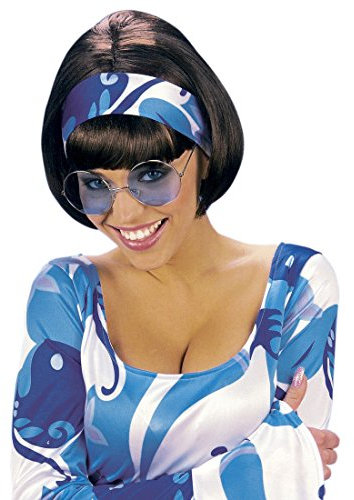 NET TOYS Hippie Brille John Lennon Hippiebrille Blau runde Sonnenbrille Retro 76er Jahre Retrobrille 66er Jahre Partybrille Flower Power Mottoparty Accessoire Karnevalskostüme Zubehör