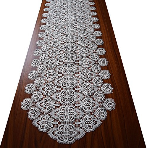 Luftspitzen-Tischdecke Reni Echte Traditionelle Vogtländischer Spitze Tischläufer in naturfarben 41 x 84 cm