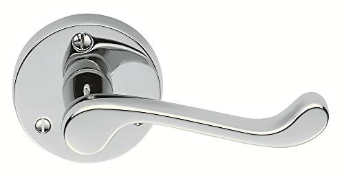 Carlisle Brass Victorian Scroll Lever Handle on Round Rose – Traditional Internal Door Handles, Polished Chrome Finish - Chrome Door Handles Internal, 58 mm